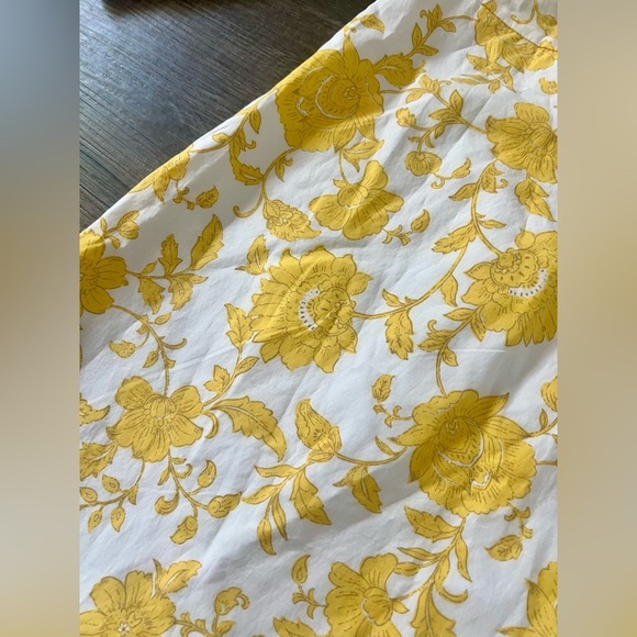 NWT! LOFT Floral Poplin Shirred Mini Dress 0 Soft Yellow Ann Taylor Wedding Puff - Picture 5 of 7